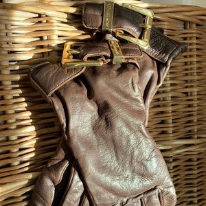 Michael Kors Leather Driving Gloves- size XL